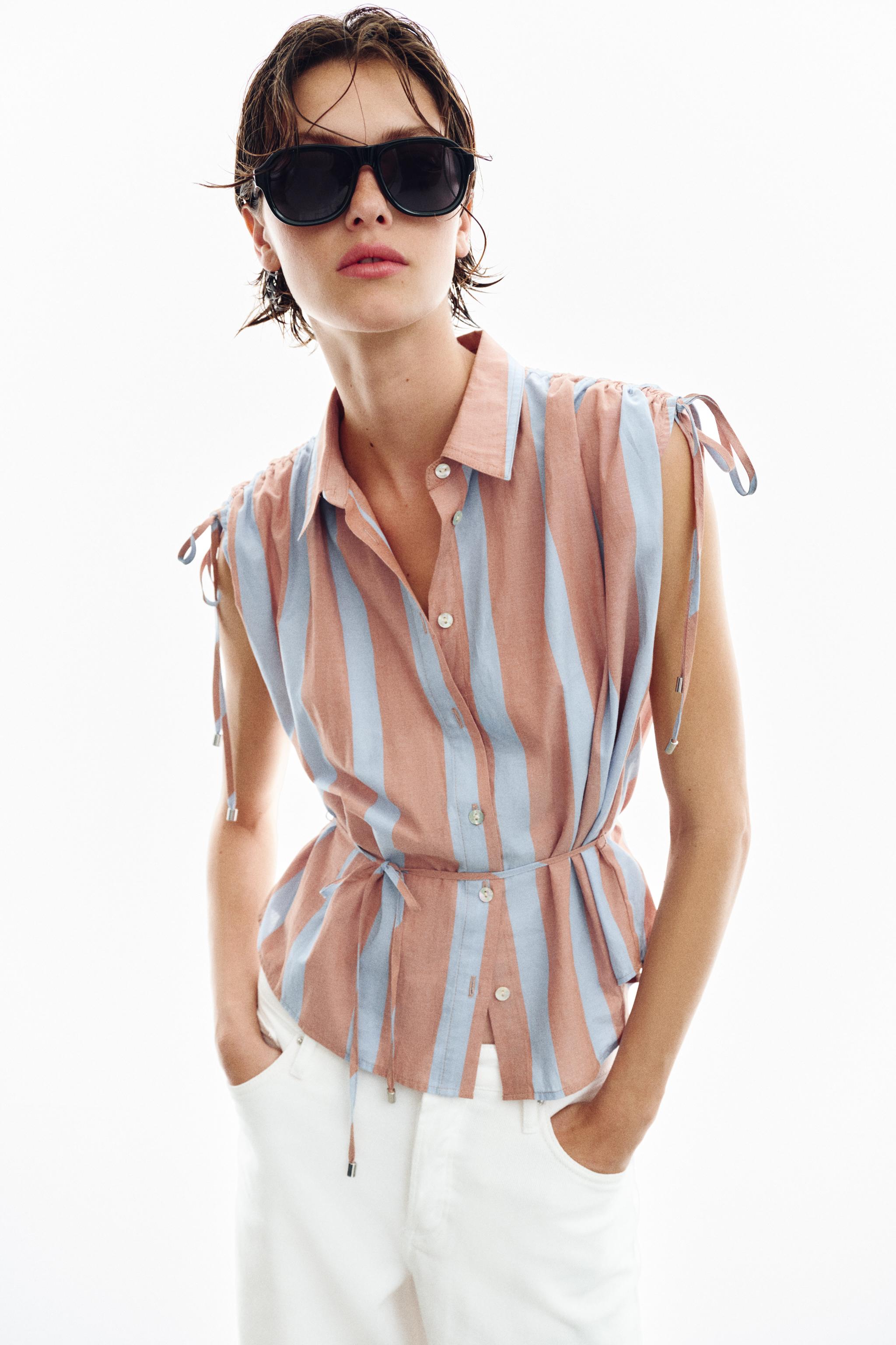 LACED STRIPED SHIRT